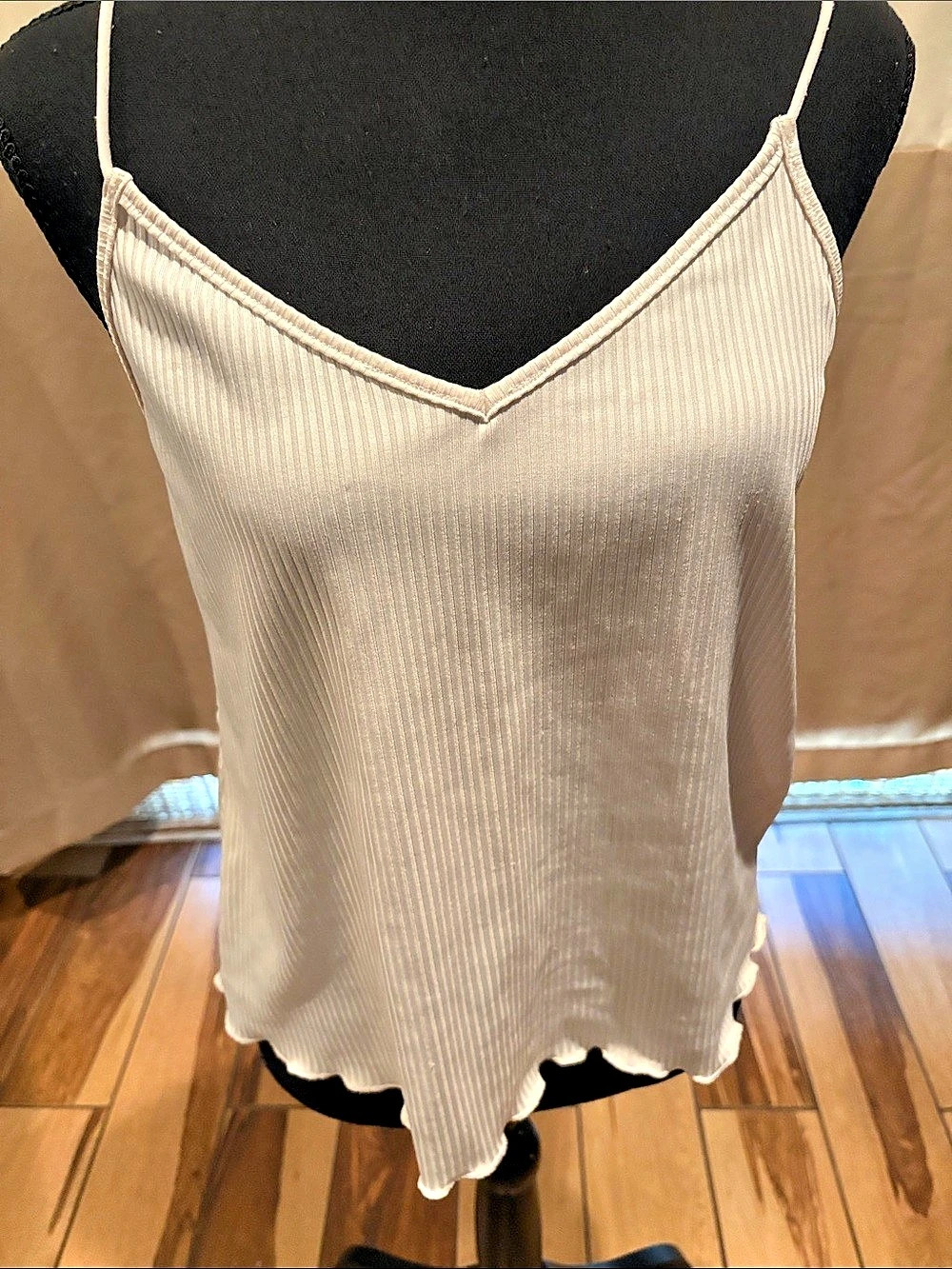 Ribbed Camisole in White Like New